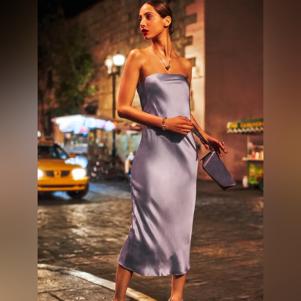 Reformation Joana Silk Dress in Lavender